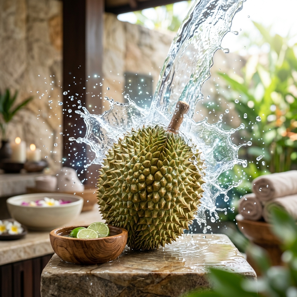 Durian maturo e ben visibile